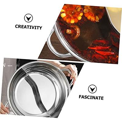 Chinese Divided Hot Pots With Glass Lid Fondue Stainless Steel Soup Hotpots  Induction Cooker Cooking Pot Kitchen Accessories