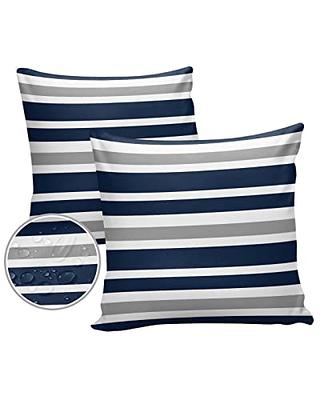 Throw Pillow Covers Set of 4 Decorative 20x20 Inch for Sofa Couch, Large  Blue and White Square Outdoor Accent Pillows Cover Case for Cushions Bed  and Living Room Farmhouse Decoration ( Dark