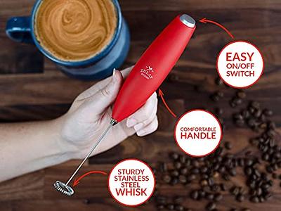 Zulay Powerful Red Milk Frother for Coffee with Upgraded Titanium -  Handheld Frother Electric Whisk, Mini Mixer with Silver Original Heavy Duty Frother  Stand Ideal For Handheld Frothers - Yahoo Shopping