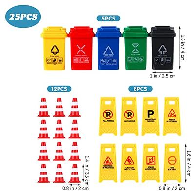Toyvian 25Pcs Traffic Road Signs Playset Street Signs, Road Warning Signs  Traffic Lights Mini Traffic Cones Trash Cans Model Toys for Kids Playing -  Yahoo Shopping