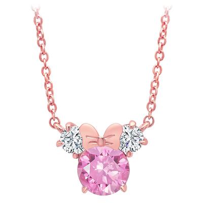 Crislu Minnie Mouse Birthstone Necklace