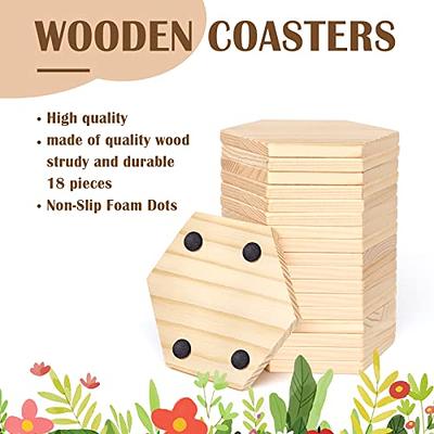 12 Pieces Unfinished Wood Coasters, 4 Inch Round Blank Wooden Coasters  Crafts Coasters for DIY Architectural Models Drawing Painting Wood  Engraving