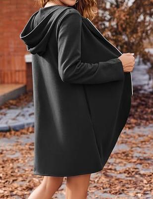 Women's Fleece Hoodie Loose Hoodie Drawstring Hoodie Casual Long Sleeved  Top Hoodie Women Pullover (1A-Black, XL) at  Women's Clothing store