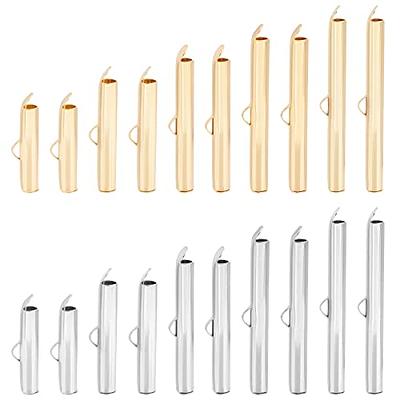 UNICRAFTALE 4 Sizes 40pcs Stainless Steel Cord Ends Leather Cord End Caps  Cord End Caps Terminators Cord Finding for Jewelry Making Kit, Stainless