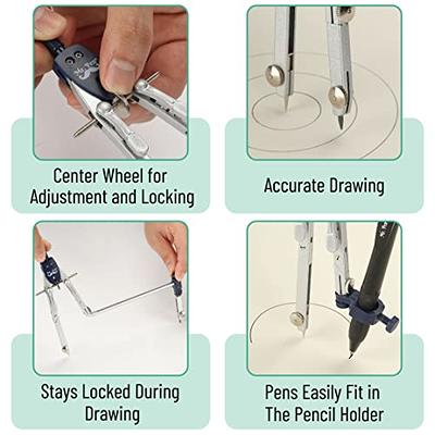 Mr. Pen- Professional Compass for Woodworking, 8 inch Compass with Wing, Large Compass for Geometry, Compass Drawing Tool, Woodworking Compass, Pencil