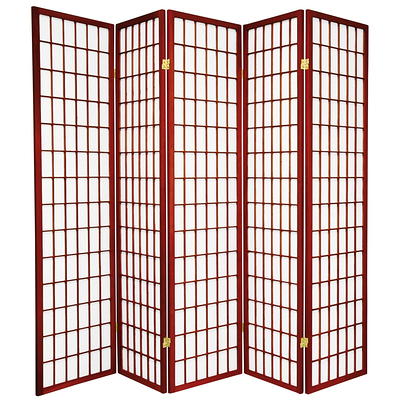 Oriental Furniture 7 Ft Tall Window Pane Shoji Screen, Shoji paper, Shoji  screen, Rosewood color, 4 panel 