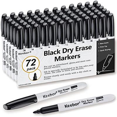 Keebor Basic Fine Tip Dry Erase Markers, Black, Low-Odor Whiteboard Markers,  72 Cout - Yahoo Shopping