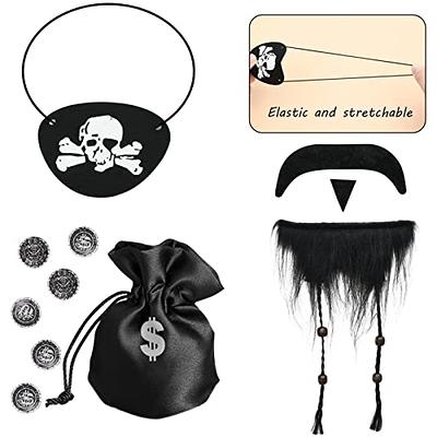 JOYIN 10 Piece Halloween Pirate Costume Accessories, Pirate Cosplay Role  Play Set Decoration for Kids(Hook, Eye Patch, Treasure Box, Necklace,  Sword