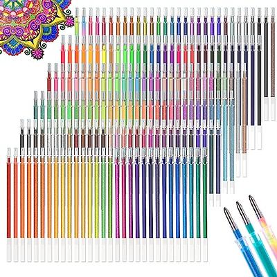 Soucolor 60 Colored Gel Pens for Adult Coloring Books, Deluxe 120 Pack- 60  Refills and Travel Case, with 40% More Ink Markers Set for Drawing