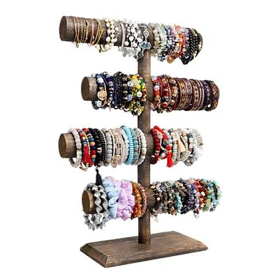 LadyRosian 3 Tier Wooden Bracelet Holder, Bangle Watch Necklace