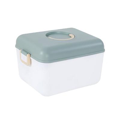 BTSKY Plastic Container Box with Lid, Car, Kitchen Organizing (Clear Blue)