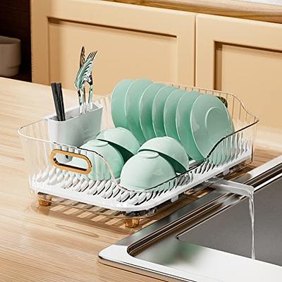 Dish Drying Rack with Drainboard, Kitchen Dish Drainer Rack in Sink, Dish  Rack for Kitchen Counter Cabinet with Adjustable Swivel Spout, Removable  Plastic Drainer Tray with Utensil Holder. (Clear) - Yahoo Shopping