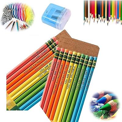 DASHENRAN Affirmation Pencil Set, Motivational Pencils, Personalized  Compliment Wood Pencils, Pencil Set for Sketching and Drawing, for Students  and Teachers, (2*Color) : : Office Products