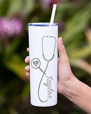 Nurse Personalized Tumbler Tumbler With Straw Stethoscope 