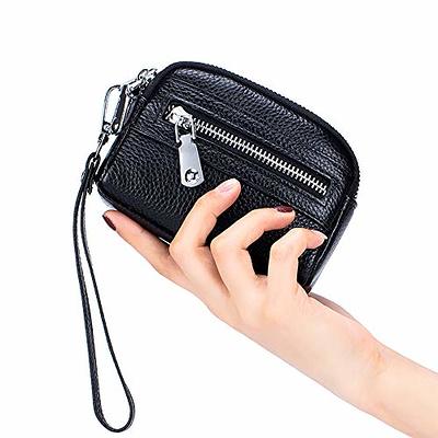 MOCCNT Coin Purse for Women Leather Zipper KeyChain Coin Change Pouch  Women's Mini Card Holder Wallet With KeyChain Coin Pouch Clutch Purses for  Women