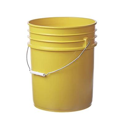 5 Gallon Bucket,Plastic,Yellow 3 Pack