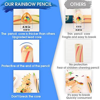 nsxsu Rainbow Colored Pencils for Kids, 7 in 1 Color Pencil, Rainbow Pencil  for Kids, Multi Colored Pencil, Fun Pencils, Pre-sharpened(10 Pcs)