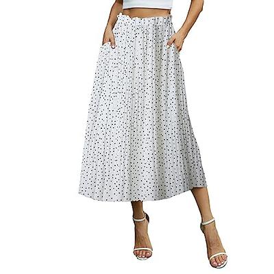  Raincol Womens Skirts Midi Long Length Silk Satin High