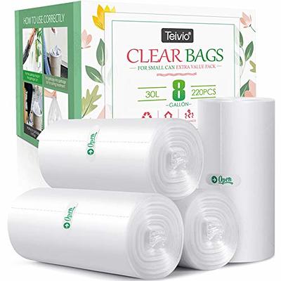8 Gallon 220 Counts Strong Trash Bags Garbage Bags by Teivio, Bin Liners,  for home office kitchen, Clear - Yahoo Shopping