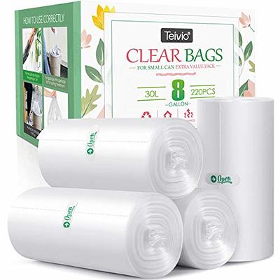 8 Gallon 220 Counts Strong Trash Bags Garbage Bags by Teivio, Bin