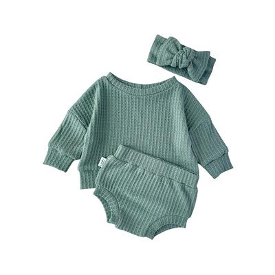 Infant Toddler Seafoam Knitted Check Sweater Romper