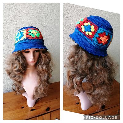 Crochet Granny Square Bucket Hat Unisex - Yahoo Shopping