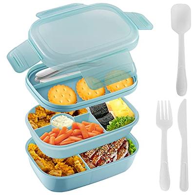 Caperci Stackable Bento Box Adult Lunch Box - 3 Layers All-in-One Lunch