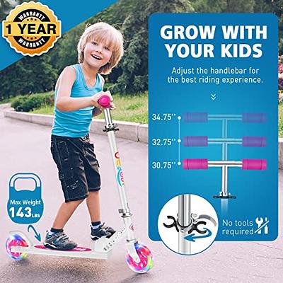 Skidee Scooter for Adults and Teens – Adjustable Height, Kids Scooter,  Folding Scooter, Large Sturdy Wheels for Smooth Ride, Lightweight, Durable