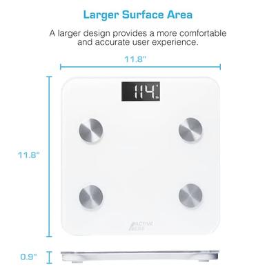 Active Era Digital Bathroom Bluetooth Scales Weight and Body Fat - Fit Track Scale Calculates BMI Body Fat Percentage Muscle Mass - Apple Health