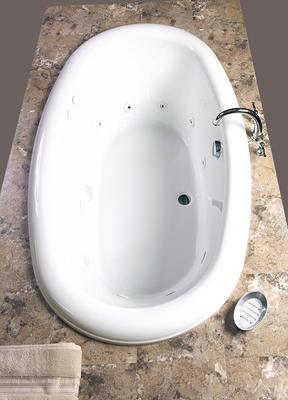 Laurel Mountain Warren ll 36-in x 72-in White Acrylic Oval Drop-In Air Bath  (Front Center Drain) in the Bathtubs department at