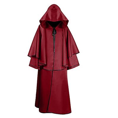 Women's Wool Cloak Coat with Hood, Maxi Hooded Cape for Winter, Plus Size Medieval Cloak