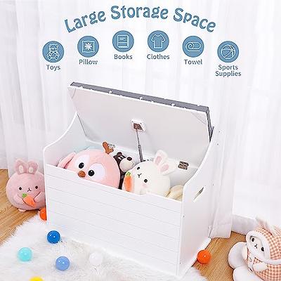 FOTOSOK Toy Storage Cabinet with 3 Movable Drawers, Floor Storage