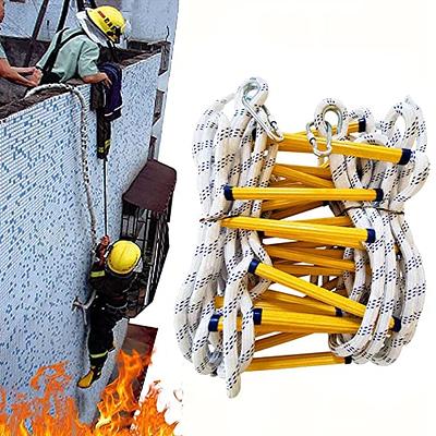 Fire Escape Ladder 2 Story Homes, Emergency Fire Escape Ladder with Hooks  Flame Resistant - Fast to Deploy, Easy to Use, Store & Reusable, Weight