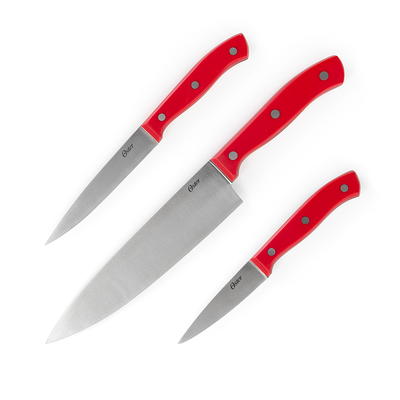 Mainstays Stainless Steel Color 3.5 Kitchen Paring Knife with Red