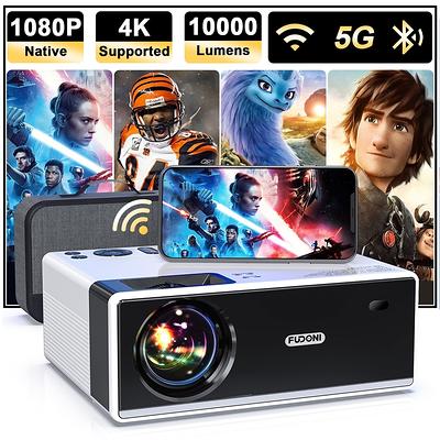 Projector with WiFi and Bluetooth, 13000L Outdoor Movie Projector Native  1080P 5G WiFi 4K Supported, YABER V6 Portable Home Theater Projector, 300