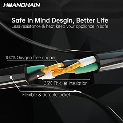 HUANCHAIN Indoor Outdoor Black Extension Cord 75 ft Waterproof, 16/3 Gauge  Flexible Cold-Resistant Appliance Extension Cord Outside, 10A 1250W 16AWG  SJTW, 3 Prong Heavy Duty Electric Cord, ETL - Yahoo Shopping