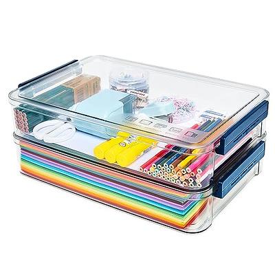 BTSKY Stack & Carry Box, Clear Plastic Storage Container Stackable