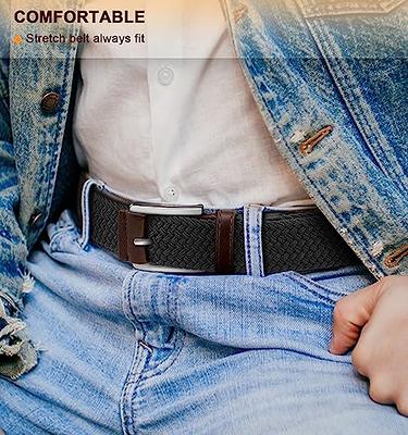 XZQTIVE Braided Belt Stretch Belt for Men and Women Multicolored Woven Golf  Belt Elastic Jean Belts