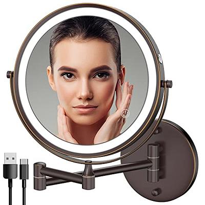 Gold 3X Magnification Bathroom Makeup Mirror Stand Vanity Mirror Dual Sided