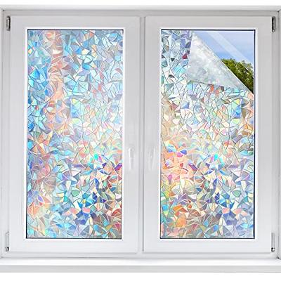Window Film Privacy, Rainbow Window Clings Vinyl, Self Adhesive Decorative  Window Decals, Holographic Stained Glass Window Sticker for Door 