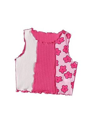SOLY HUX Girls Colorblock & Floral Print Ribbed Knit Tank Top Cute Clothes  Fashion 2023 White and Pink 9Y - Yahoo Shopping