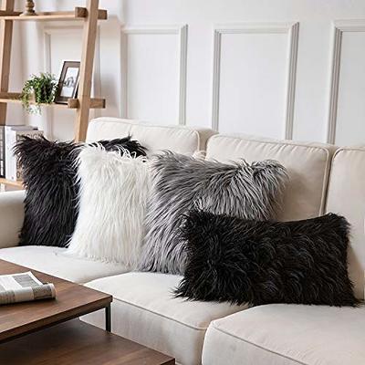 Lux Decor Collection White Microfiber Throw Pillows (16x16) - Ultra Soft  Cushion - Set of 4 