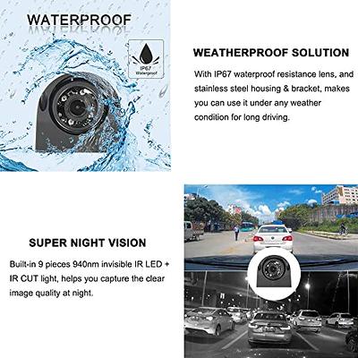 VSYSTO 4CH Truck Dash Cam, 7 Inch Screen Vehicle Backup Camera with  Waterproof Infrared Night Vision Lens, 1/2/4 Split Screen 4 Cameras  Recording at The Same time, Loop Recording, G-Sensor - Yahoo Shopping