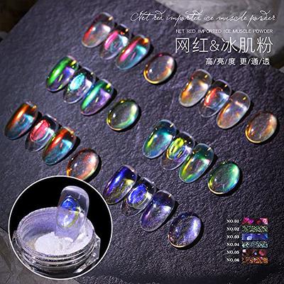 Magic White Pearl Chrome Nail Powder Solid Glitter Fairy Shell Nails Art  Powder Holographic Ice Transparent Aurora Moonlight Manicure Pigment With  Too