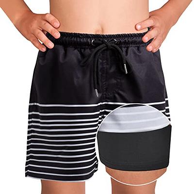 Boys Swim Trunks Bathing Suit Swim Shorts with Boxer Brief Liner