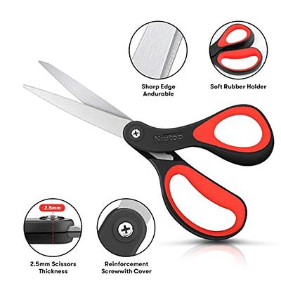 Scissors All Purpose, iBayam 8 Heavy Duty Scissors Bulk 3-Pack, 2.5mm  Thickness Ultra Sharp Blade Shears with Comfort-Grip Handles for Office  Home