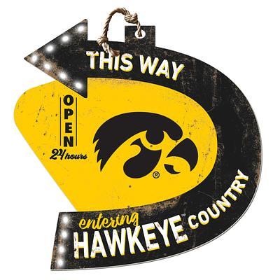 Iowa Hawkeyes 12 Logo State Sign