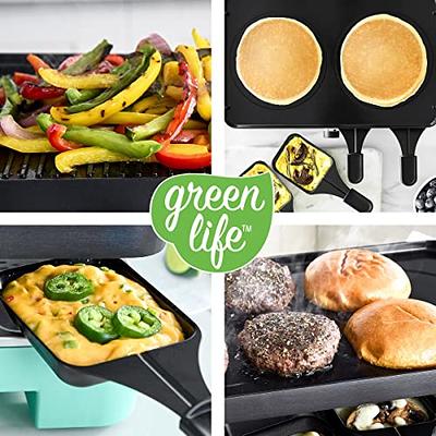 GreenLife Raclette Indoor Tabletop Grill, 2-in-1 Grill and Griddle