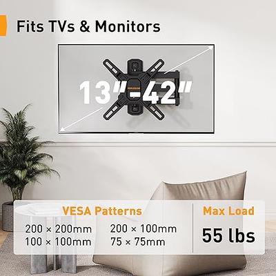 PERLESMITH TV Wall Mount for 13-42 Inch Flat or Curved TVs & Monitors, Full  Motion