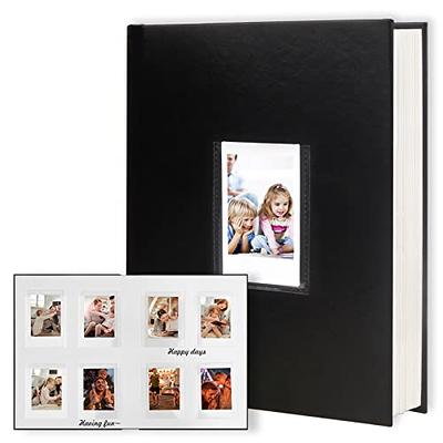 Álbum de fotos con espacio de escritura para cámara Fujifilm Instax Mini,  cubierta de cuero, 64 bolsillos, álbum de fotos Instax Polaroid, libro para